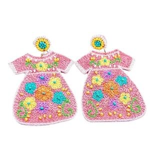 NWT Treasured Jewels Colorful Crochet Dress Earrings